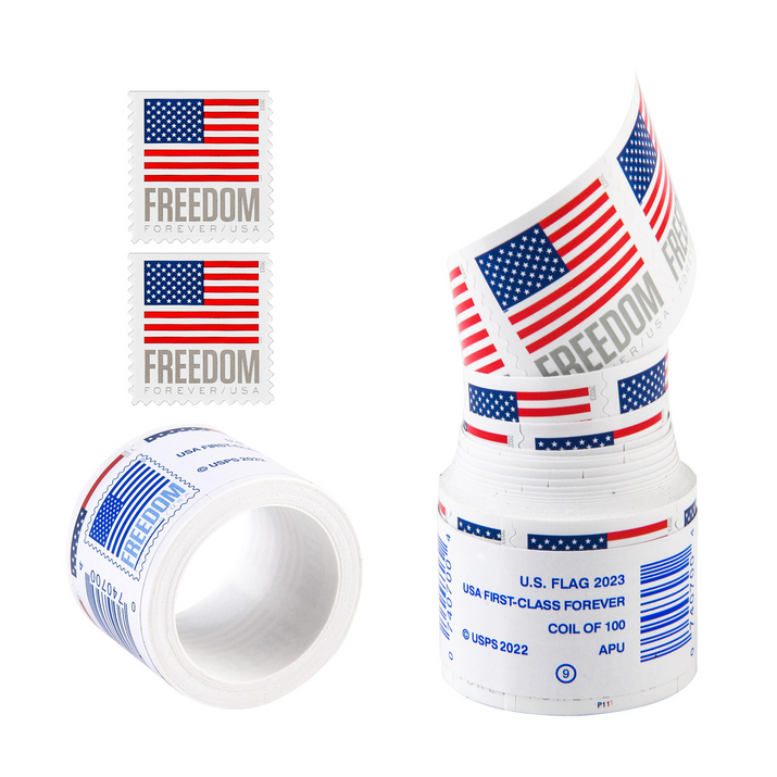 2023 US Flags Freedom Forever First Class Postage Stamps 1 Roll Of 100 Stamps